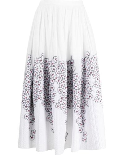 Gemy Maalouf Falda midi con estampado floral - Blanco