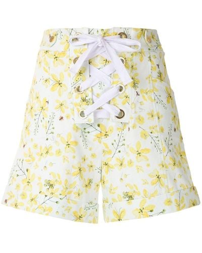Isolda Pantalones cortos con motivo floral - Metálico
