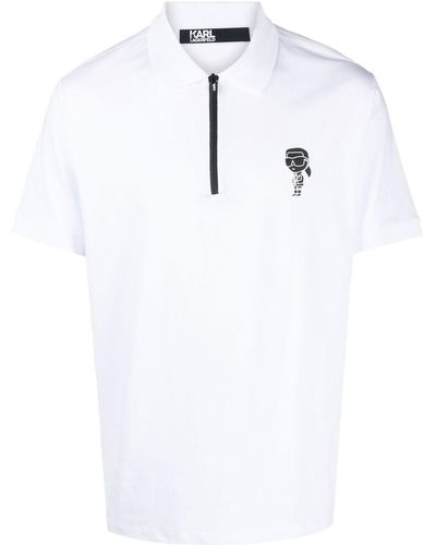 Karl Lagerfeld Polo Ikonik Karl con zip - Bianco