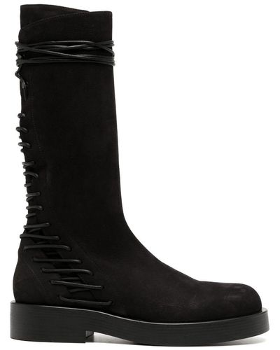 Ann Demeulemeester Mick Lace-up Leather Boots - Black