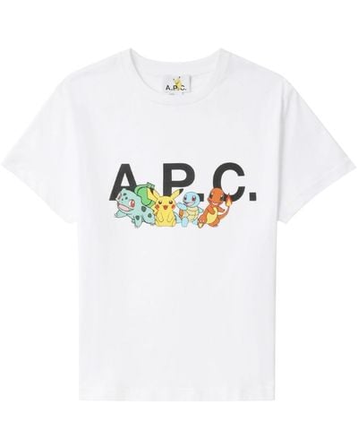A.P.C. T-shirt Met Print - Wit
