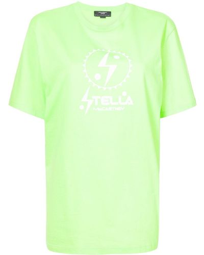Stella McCartney T-Shirt mit Logo-Print - Grün