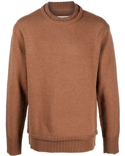Maison Margiela Elbow-patch Knitted Jumper - Brown