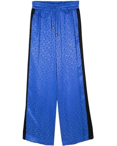 Just Cavalli Pantaloni dritti con effetto jacquard - Blu