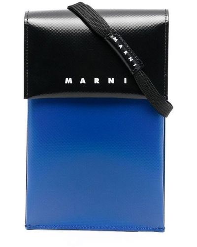 Marni Schultertasche in Colour-Block-Optik - Blau