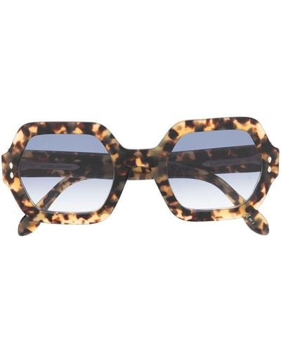 Isabel Marant Tortoiseshell Hexagonal-frame Sunglasses - Blue