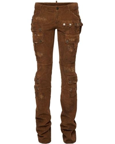 DSquared² Low-rise corduroy skinny trousers - Braun
