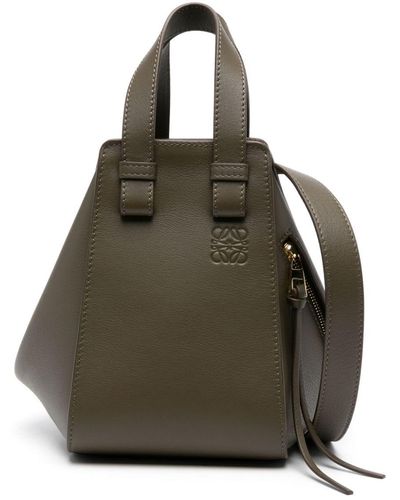 Loewe Compact Hammock Leather Tote Bag - Green