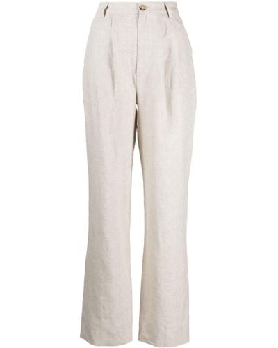 Reformation Mason Wide-leg Linen Pants - White