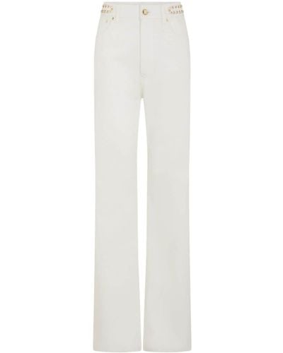 Rabanne Paillette-embellished Flared Jeans - White