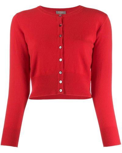 N.Peal Cashmere Cashmere Cropped Cardigan - Red