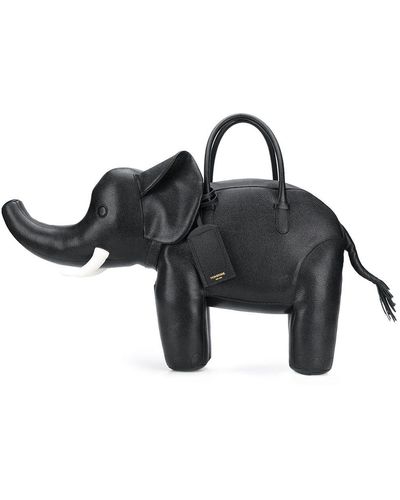 Thom Browne Sac cabas Elephant en cuir grain - Noir