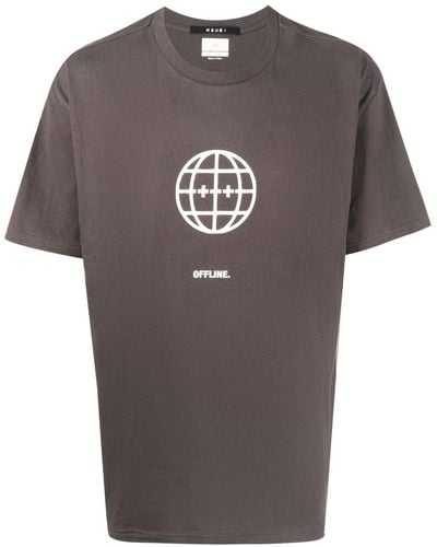 Ksubi Offline Slogan-print Cotton T-shirt - Grey