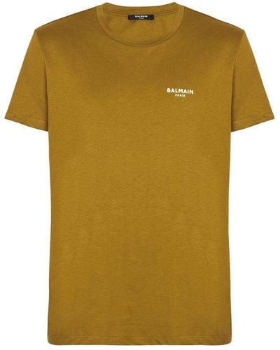 Balmain T-Shirt mit Logo-Print - Gelb