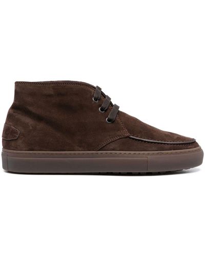 Brioni Faux Fur-lined Suede Boots - Brown