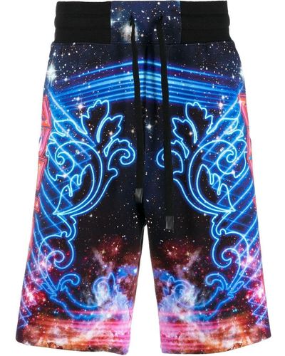 Versace Joggingshorts mit grafischem Print - Blau