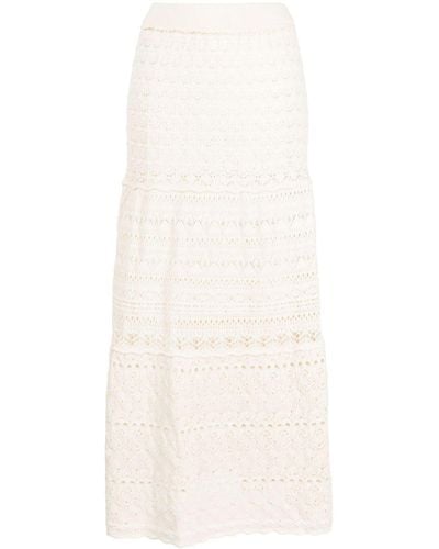 Ba&sh Josh Pointelle-knit High-waisted Skirt - Natural