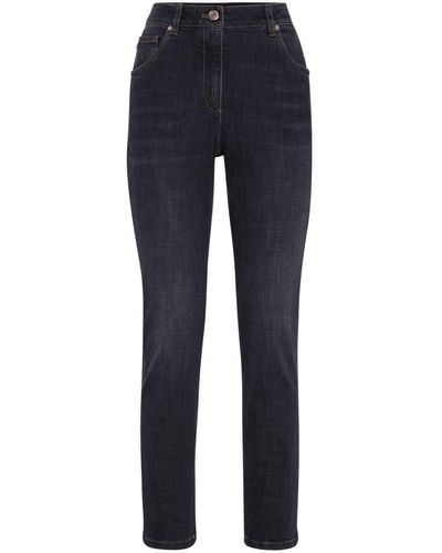 Brunello Cucinelli Patch Detail High-waisted Jeans - Black