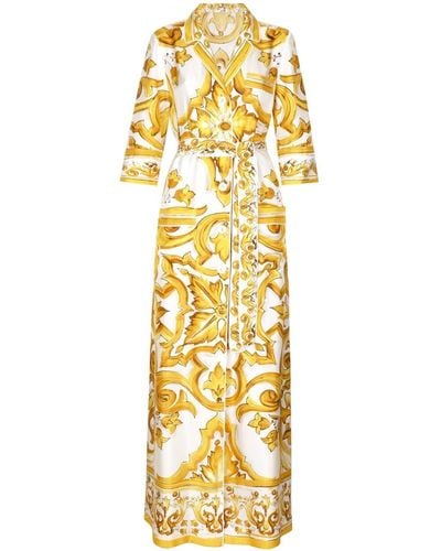 Dolce & Gabbana Majolica Kleid aus Seide - Mettallic