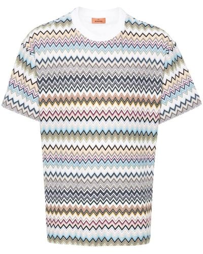 Missoni T-shirt con motivo a zigzag - Bianco