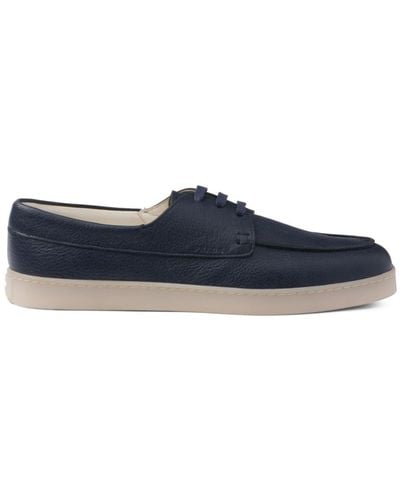 Prada Lace-up Leather Loafers - Blue