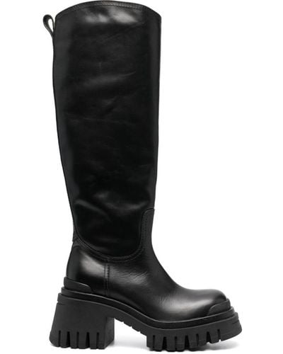 Premiata Butterfly Side Zip-fastening Leather Boots - Black