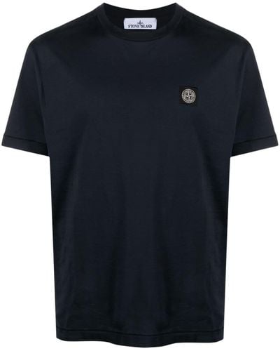 Stone Island T-Shirt mit Kompass-Patch - Blau
