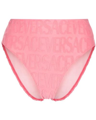 Versace X Dua Lipa Allover Towel-effect Bikini Bottom - Women's - Polyester/elastane/polyamide - Pink