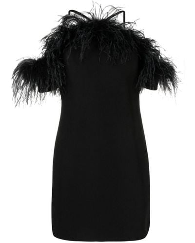 P.A.R.O.S.H. Abito Feather-detail Dress - Black