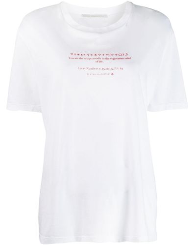 Stella McCartney Camiseta con eslogan estampado - Blanco
