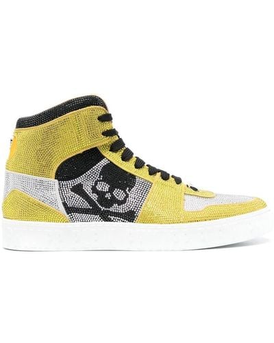Philipp Plein Crystal Notorious High-top Trainers - Yellow