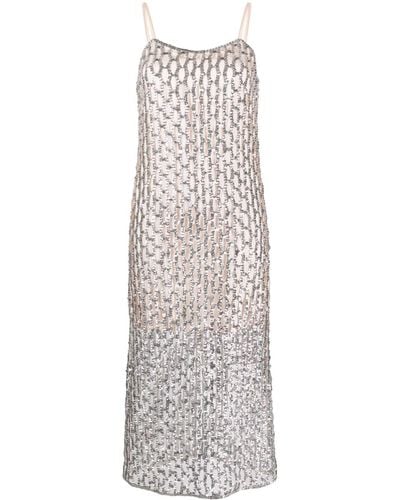 Forte Forte Cut-out Sequin Maxi Dress - White