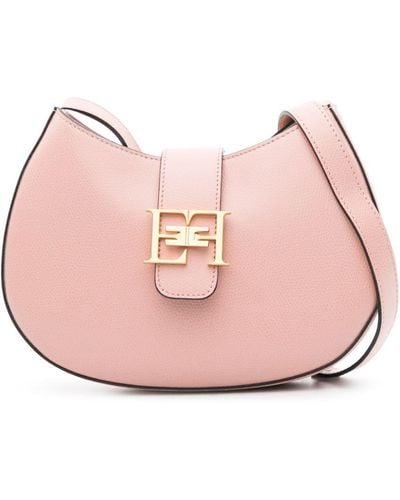 Elisabetta Franchi Medium Leather Crossbody Bag - Pink
