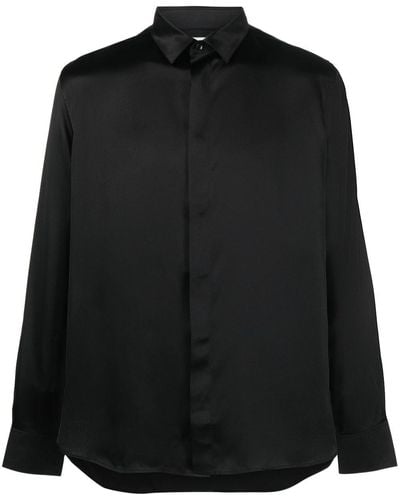 Saint Laurent Zijden Overhemd - Zwart