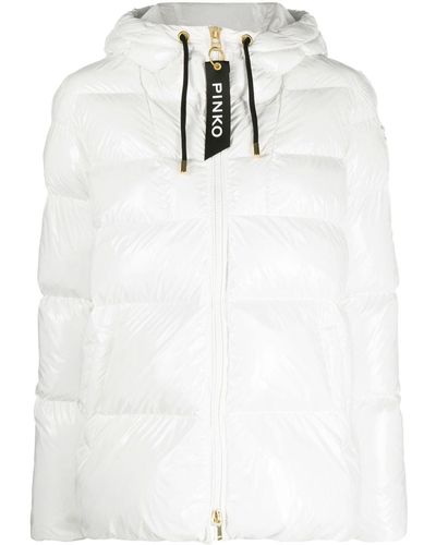 Pinko Quilted Hooded Jacket - Wit