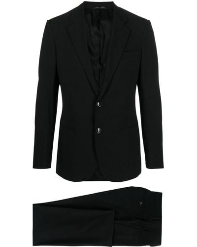 Giorgio Armani Costume en laine à simple boutonnage - Noir