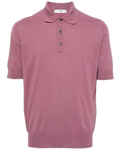 PT Torino Fein gestricktes Poloshirt - Pink