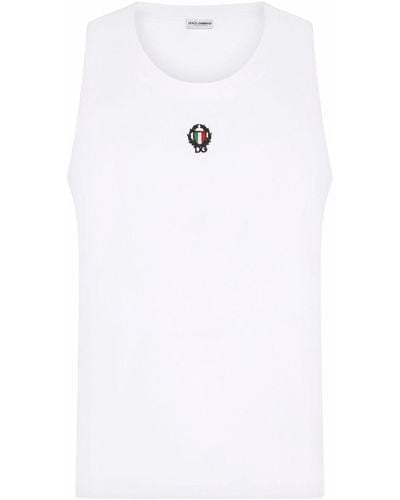 Dolce & Gabbana Besticktes Trägershirt - Weiß
