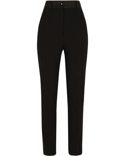 Dolce & Gabbana Pantalones de esmoquin de talle alto - Negro