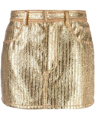 Forte Forte Lamé-effect Quilted Miniskirt - Natural