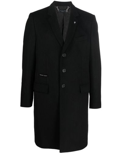 Philipp Plein Single-breasted Wool-cashmere Coat - Black