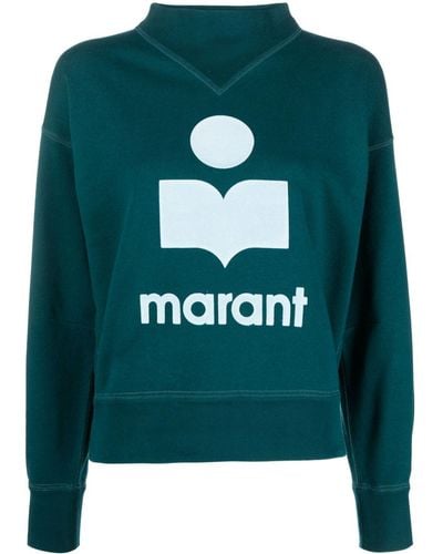 Isabel Marant Moby Sweatshirt mit Logo-Print - Grün