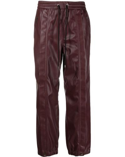 Iceberg Faux-leather Straight-leg Trousers - Red