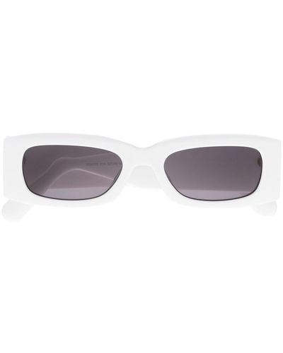 Gcds Logo-plaque Rectangle-frame Sunglasses - White