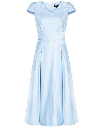Paule Ka Pleated A-line Dress - Blue