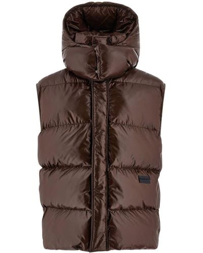 Ferragamo Hooded Quilted Gilet - Brown