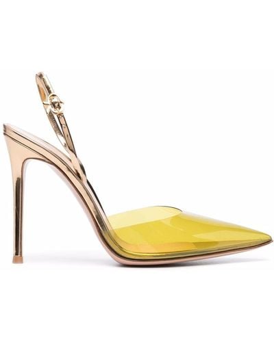 Gianvito Rossi Ribbon D-orsay Pointed Court Shoes - Yellow