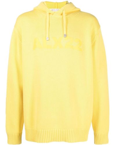 1017 ALYX 9SM Logo-print Knitted Hoodie - Yellow