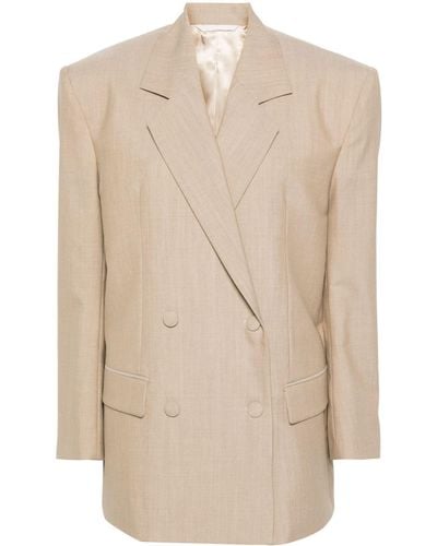 Givenchy Double-breasted Wool Blazer - Natural