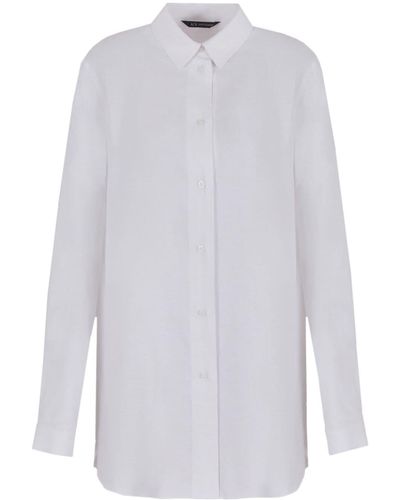 Armani Exchange Slub Linen-blend Shirt - White